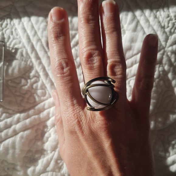 ADJUSTABLE RING with PINK STONE - Picture 4 of 5